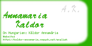 annamaria kaldor business card